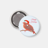 Aimant Petit oiseau mignon de Noël (Recto/Verso)