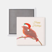 Aimant Petit oiseau mignon de Noël (Recto/Verso)