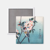 Aimant Petit Oiseau Sur Sakura Branche Hiroshige Art (Recto/Verso)