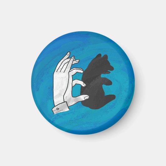 Aimant Petit Ours Ombre Sur Bleu (Devant)