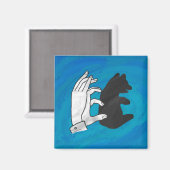 Aimant Petit Ours Ombre Sur Bleu (Recto/Verso)