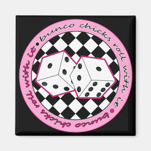 Aimant Petit pain de poussins de Bunco avec lui - rose