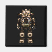 Aimant Petit robot mécanique style Steampunk (Devant)
