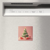Aimant Petit sapin de Noël décoré avec des cadeaux (In Situ (Lave-vaisselle))
