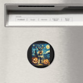 Aimant Petit Schnauzer Chien Halloween Jack O Lant (In Situ (Lave-vaisselle))