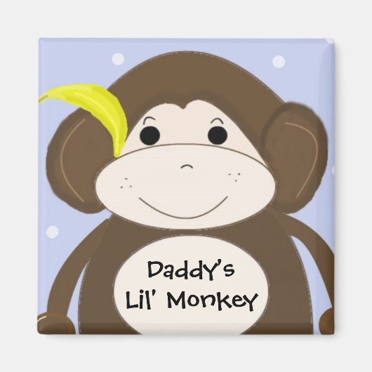 Aimant Petit singe avec une phrase mignonne (Devant)
