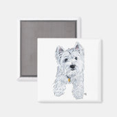 Aimant Petit Westie curieux (Recto/Verso)