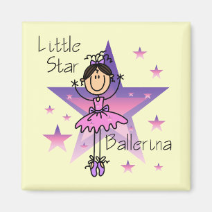 Aimant Petite Ballerine Star - Cheveux Bruns