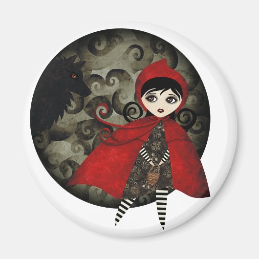 Aimant Petite capuccine rouge (Devant)
