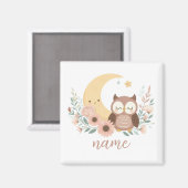 Aimant Petite chouette avec lune (Recto/Verso)