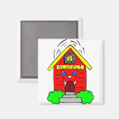 Aimant Petite école rouge (Recto/Verso)