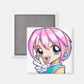 Aimant Petite fille Anime (Recto/Verso)