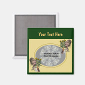 Aimant Petite fille avec chiots Photo (Recto/Verso)