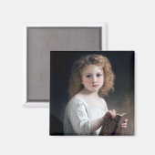 Aimant Petite fille, Bouguereau (Recto/Verso)