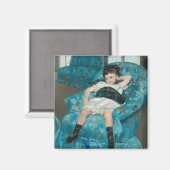 Aimant Petite fille dans un fauteuil bleu | Mary Cassatt (Recto/Verso)