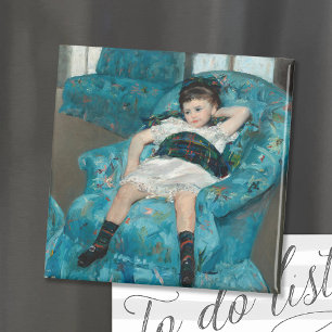 Aimant Petite fille dans un fauteuil bleu   Mary Cassatt