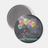 Aimant Petite fille mignonne avec des ballons (Recto/Verso)