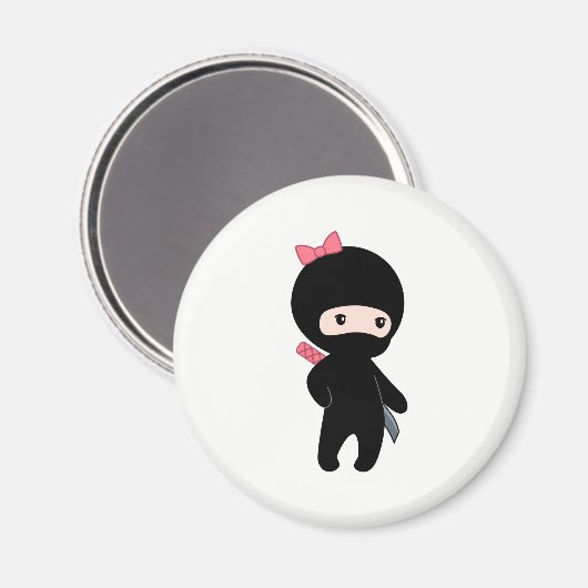 Aimant Petite fille Ninja (Recto/Verso)