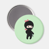 Aimant Petite Fille Ninja sur Fond Vert (Recto/Verso)