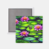 Aimant Petite grenouille sur Lily Pad (Recto/Verso)