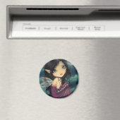 Aimant Petite Lune Big Eye Fairy Imaginaire Art (In Situ (Lave-vaisselle))