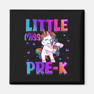 Aimant Petite Miss Pre-K Unicorne Retour À L'École Filles