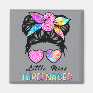 Aimant Petite Miss Threenager 3e Anniversaire 3 Ans Fille