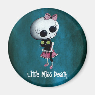 Aimant Petite Mlle Death avec le chat noir