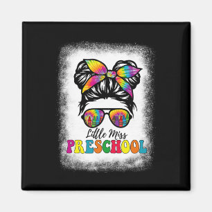 Aimant Petite Mlle maternelle Tie Dye Messy Bun Girl Scho