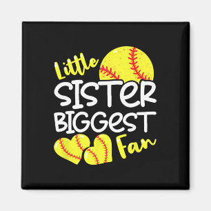 Aimant Petite soeur de softball plus grande fan ados _1