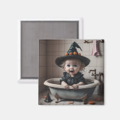 Aimant Petite sorcière qui se nettoie (Recto/Verso)