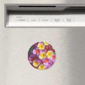 Aimant Petites fleurs tropicales roses et violettes jaune (In Situ (Lave-vaisselle))