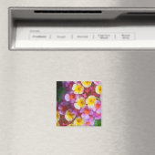 Aimant Petites fleurs tropicales roses et violettes jaune (In Situ (Lave-vaisselle))