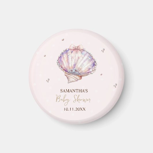 Aimant Petits Coquillages Perles Diamants Points Fête Pré (Devant)