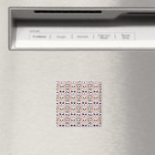 Aimant Petits hiboux sur motif rose (In Situ (Lave-vaisselle))