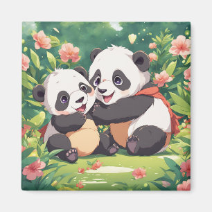 Aimant Petits Pandas Plaisants - Style Anime