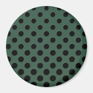 Aimant Petits pois noirs sur fond vert foncé