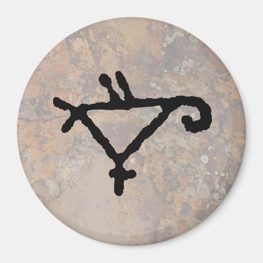 Aimant Petroglyphe d'un perroquet stylisé (Devant)
