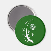 Aimant Petroglyphe Lézard Vert (Recto/Verso)