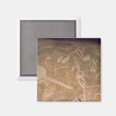 Aimant Petroglyphe sculpté représentant des figures (Recto/Verso)