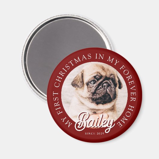 Aimant Pet's My First Christmas In Forever Home Modern (Recto/Verso)