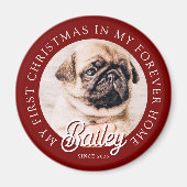 Aimant Pet's My First Christmas In Forever Home Modern (Devant)