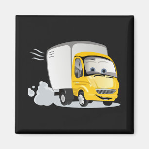 Aimant Peu de camion jaune de bande dessinée pour des