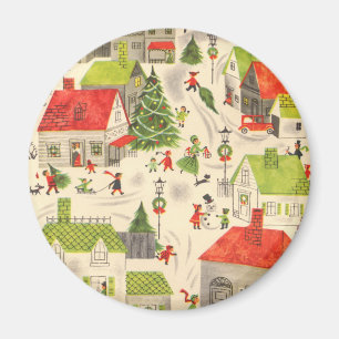 Aimant Peu de village de Noël