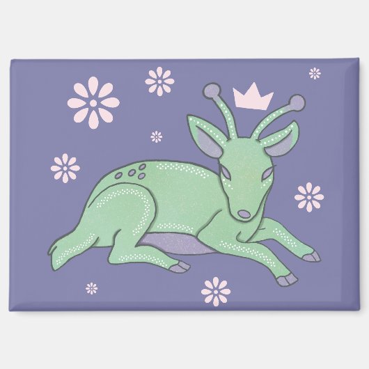 Aimant Peuple de cerfs extraterrestres Art folklorique | (Recto)