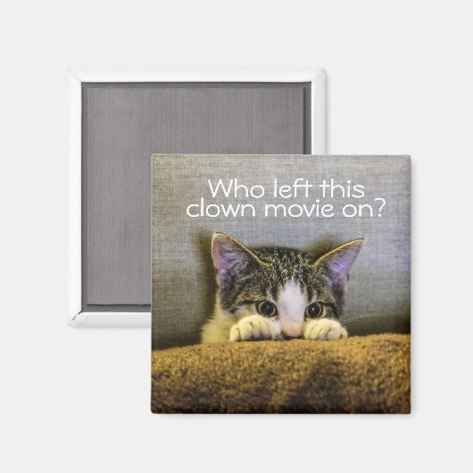 Aimant Peur De Clowns Fun Kitten Chat (Recto/Verso)