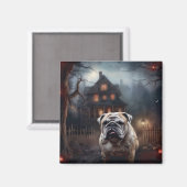 Aimant Peur d'Halloween Bulldog (Recto/Verso)