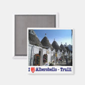 Aimant PGL024 ALBEROBELLO, TRULLI, Pouilles, Frigo (Recto/Verso)
