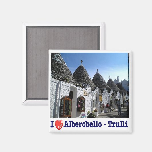 Aimant PGL024 ALBEROBELLO, TRULLI, Pouilles, Frigo (Recto/Verso)