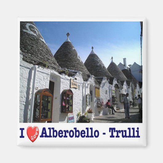 Aimant PGL024 ALBEROBELLO, TRULLI, Pouilles, Frigo (Devant)